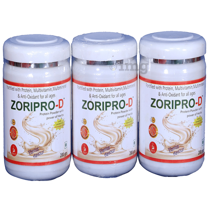 Zoripro-D Protein Powder with Power of Herbs (200gm Each) Vanilla