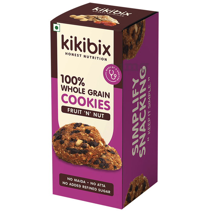 Kikibix 100% Whole Grain Cookies Fruit N Nut