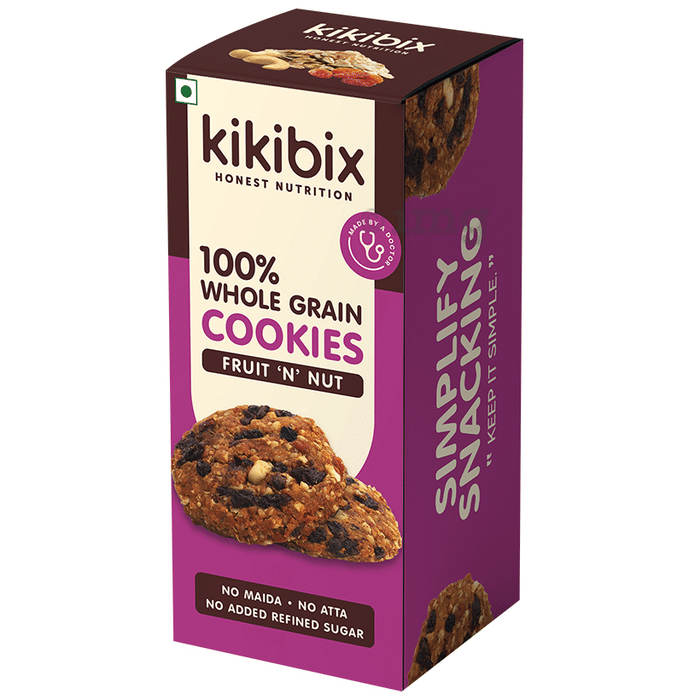 Kikibix 100% Whole Grain Cookies Fruit N Nut