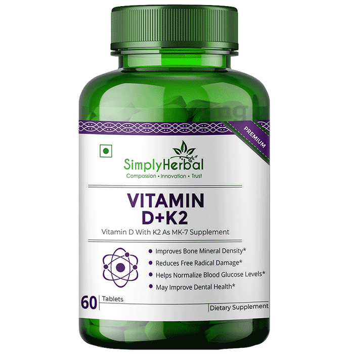 Simply Herbal Plant Based Vitamin D-K2 Tablet
