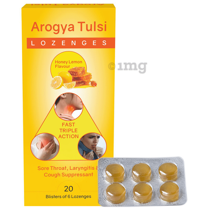 Arogya Tulsi Lozenges (6 Each) Honey Lemon