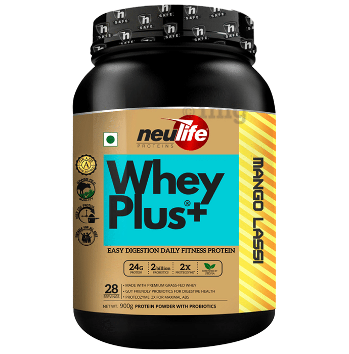 Neulife Whey Plus+ Protein Powder with Probiotics Mango Lassi