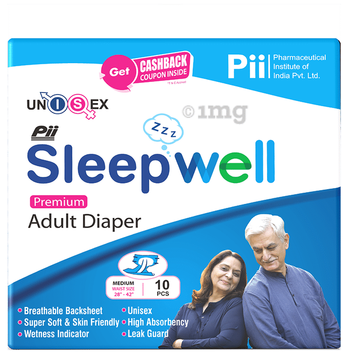 PII Sleepwell Premium Adult Diaper (10 Each) Medium