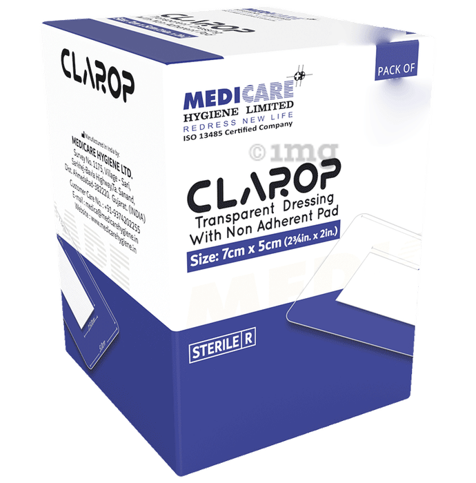 Medica Clarop Transparent Dressing with Non Adherent Pad 5cm x 7cm