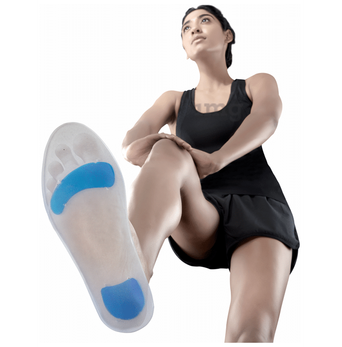 Vissco Foot Support Silicone Insoles Used for Foot Pain Relief, Walking, Sports Running Small Grey