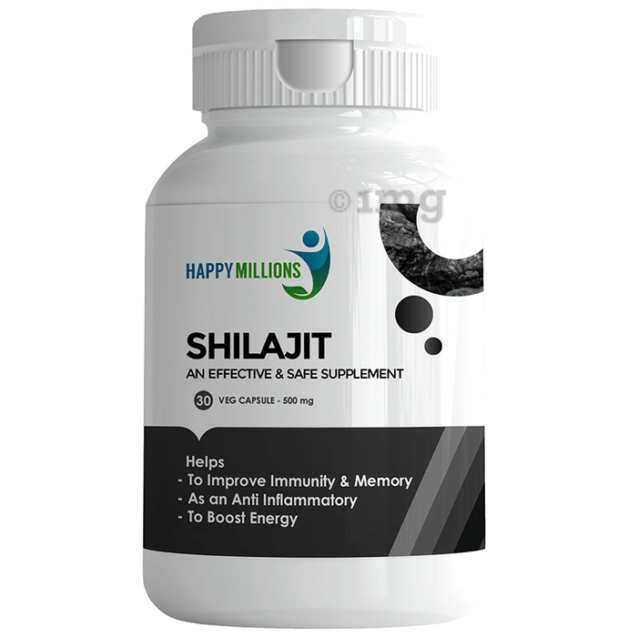 Happy Millions Shilajit Vegetarian Capsule | Improve Memory & Energy |