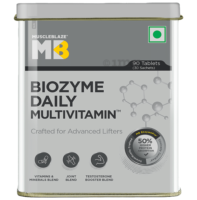 MuscleBlaze Biozyme Daily Multivitamin | With Joint & Testosterone Booster Blend | Tablet