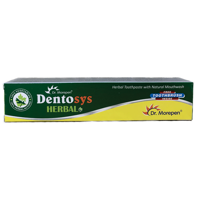 Dr. Morepen Dentosys Herbal Toothpaste with Toothbrush Free