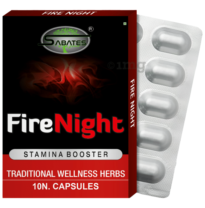 Sabates Fire Night Capsule: Buy strip of 10.0 capsules at best price in  India