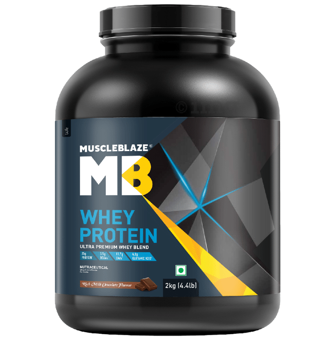 MuscleBlaze Whey Isolate Protein Blend Powder | Added Digestive Enzymes & Glutamic Acid | For Muscle Gain | Flavour Rich Milk Chocolate