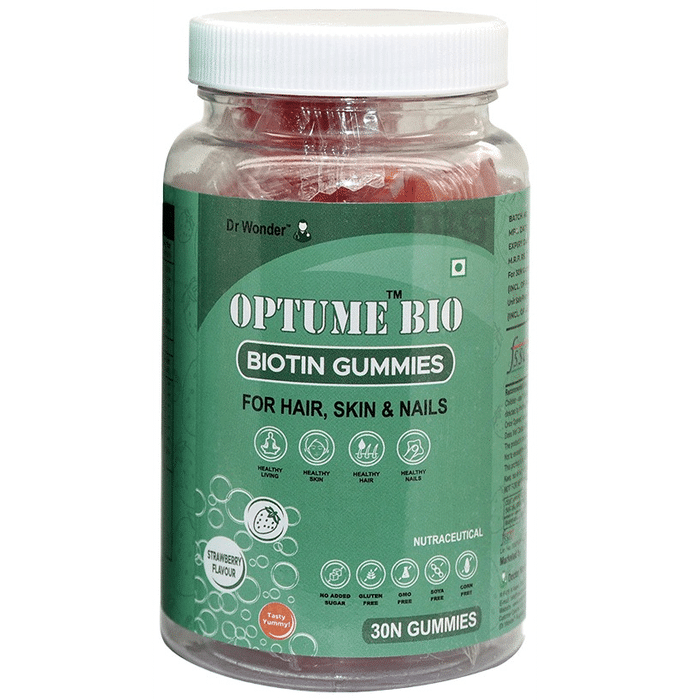 Optume Bio Biotin Gummies for Hair, Skin & Nails (30 Each) Strawberry