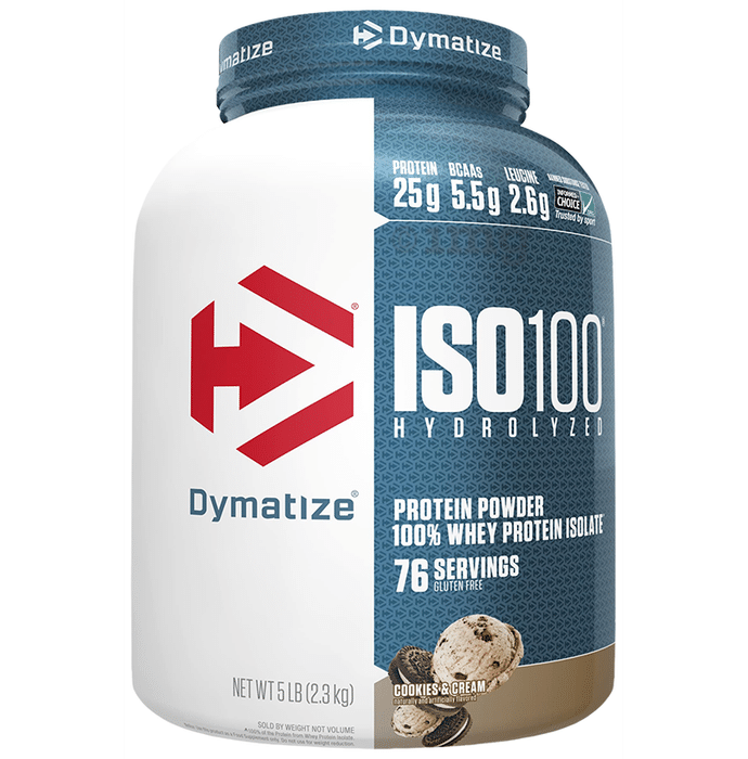 Dymatize Nutrition ISO 100 Hydrolyzed 100% Whey Protein Isloate Powder Cookies & Cream
