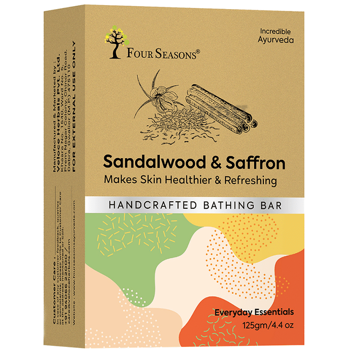 Four Seasons Handcrafted Bathing Bar (125gm Each) Sandalwood & Saffron