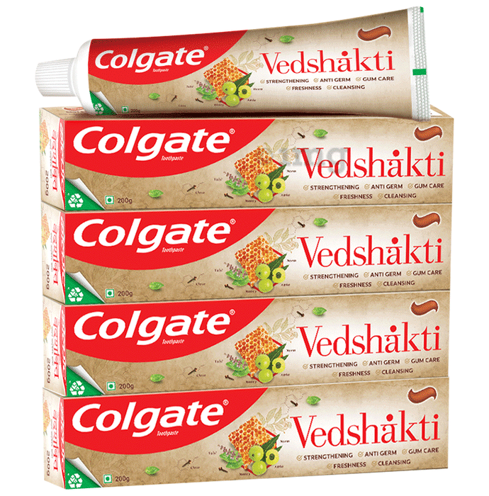 Colgate Vedshakti Toothpaste, Anti-Bacterial Paste for Whole Mouth Health, With Neem, Clove, and Honey