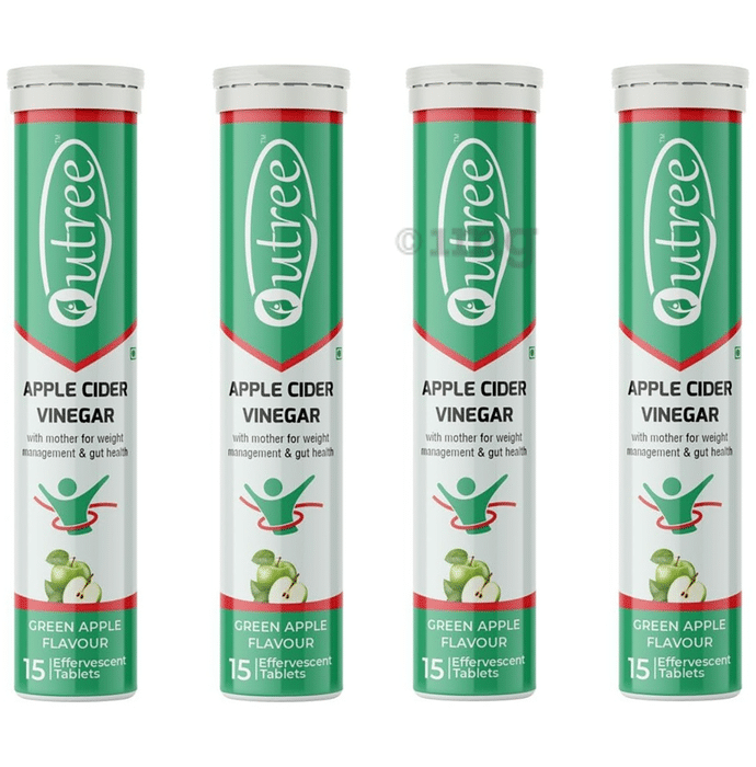 Qutree Apple Cider Vinegar Effervescent Tablet (15 Each) Green Apple