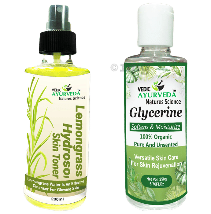 Vedic Ayurveda Combo Pack of Lemongrass Hydrosol Skin Toner (200ml