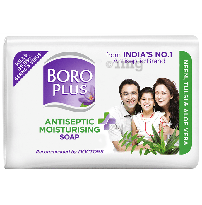 Boroplus Antiseptic + Moisturising Soap 125gm Each (Buy 3 Get 1 Free) Neem, Tulsi & Aloe Vera
