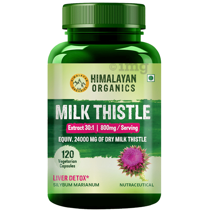 Himalayan Organics Milk Thistle 800mg Vegetarian Capsule | For Liver Detoxification