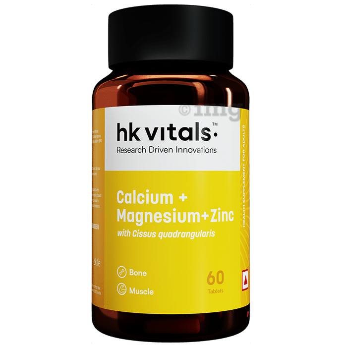 HK Vitals Calcium + Magnesium + Zinc | With Vitamin D for Bones & Muscles | Tablet