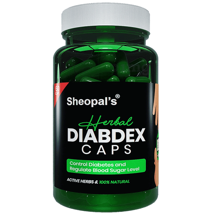 Sheopal's Ayurvedic Herbal Diabdex Diabetes Care Capsule For Manage Blood Sugar Level | Help Increase Insulin | Help Increase Energy Level | Goodness Of Vijaysar, Gudmar And Karela