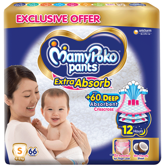 MamyPoko Extra Absorb Diaper Pants (66 Each)