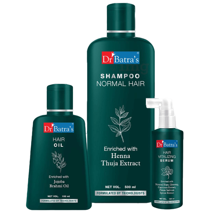 Dr Batra's Combo Pack of Hair Vitalizing Serum 125ml, Hair Oil 100ml and Shampoo 500ml