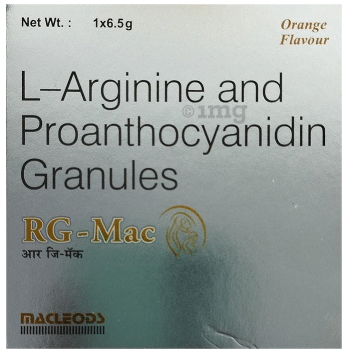 RG-Mac Sachet with L-Arginine & Proanthocyanidin Granules | Flavour Orange