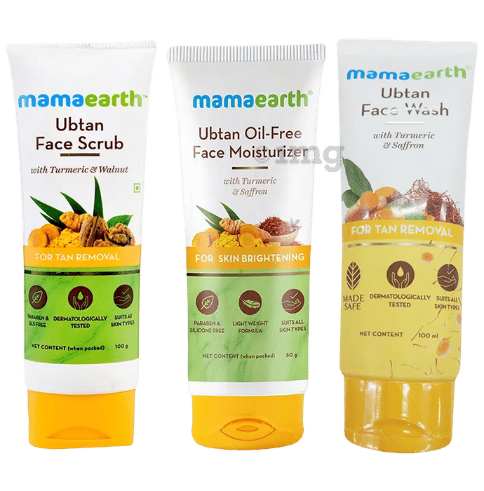 Mama Earth Ubtan Skin Brightening Range Face Scrub, Face Wash