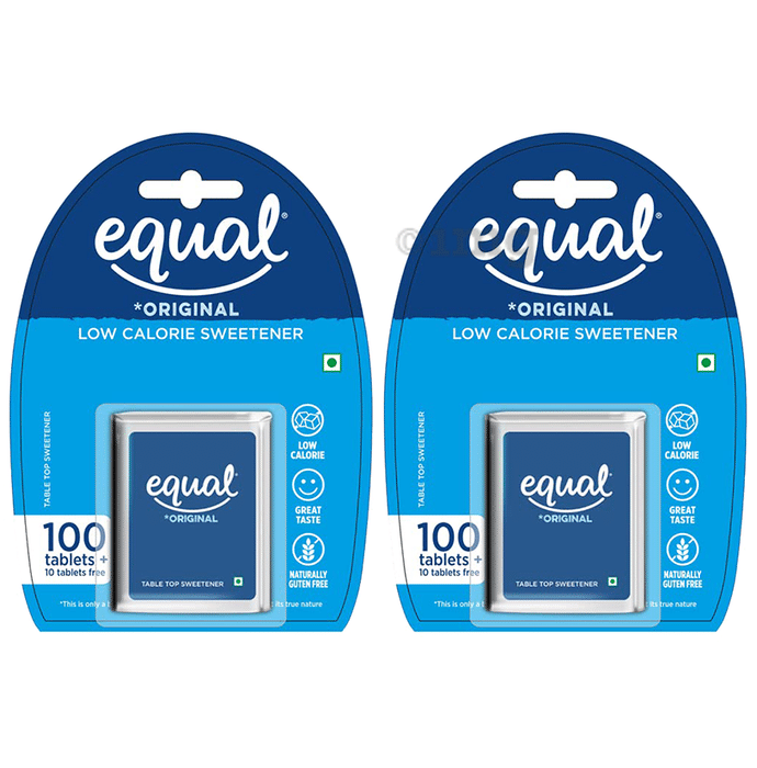 Equal Original Low Calorie Sweetener Tablet (100 Each) + 10 Tablet Free