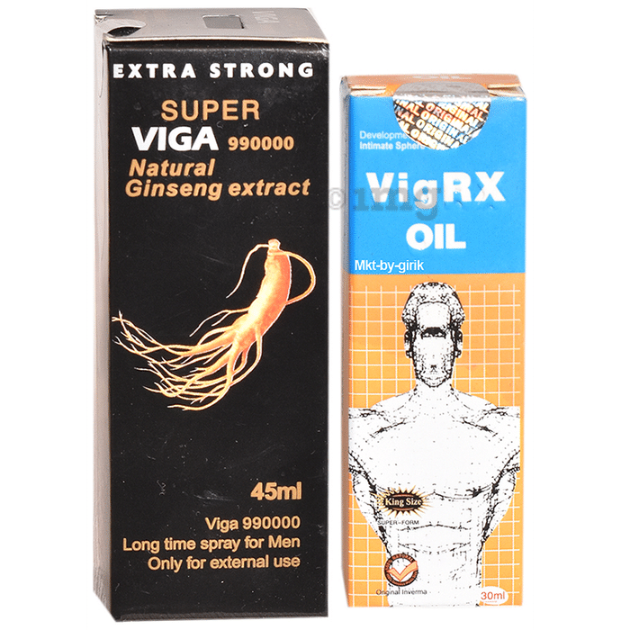 Combo Pack of Super Viga990000  Spray 45ml and Vigrx Oil 30ml