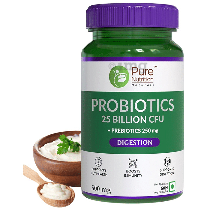 Pure Nutrition Probiotics 25 Billion CFU 500mg Veg Capsule