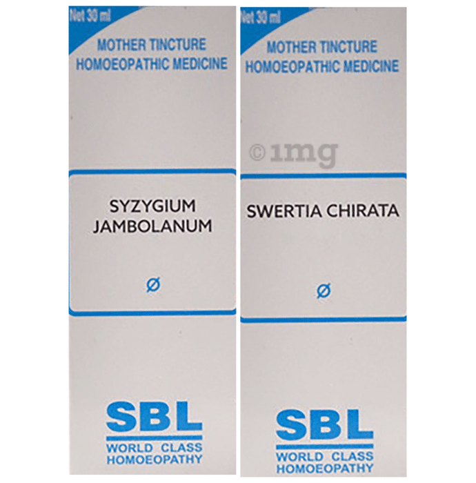 Combo Pack of SBL Syzygium Jambolanum Mother Tincture Q & SBL Swertia Chirata Mother Tincture Q (30ml Each)