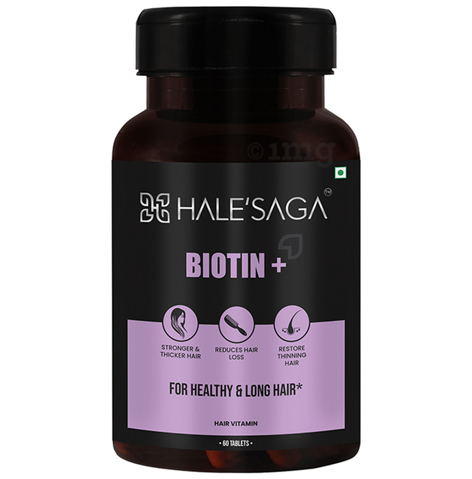 Halesaga Biotin+ 10000mcg for Healthy and Long Hair Veg. Capsule