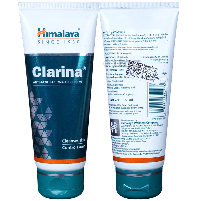 Himalaya Clarina Face Wash |  Cleanses Skin & Controls Acne