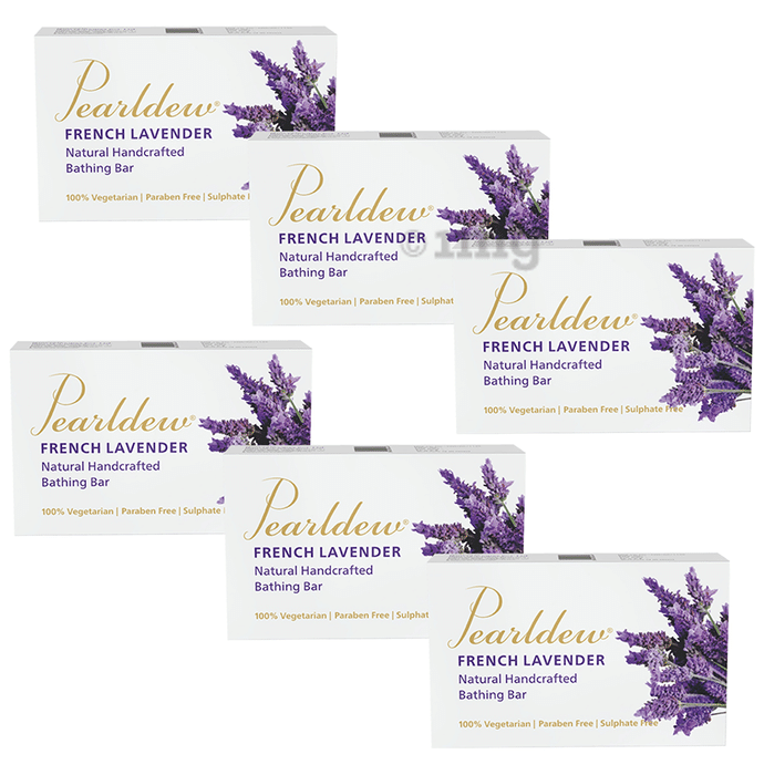 Pearldew French Lavender Natural Handcrafted Bathing Bar (75gm Each)