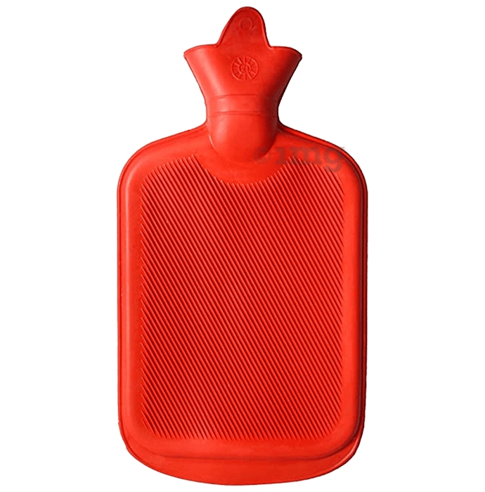 Mycure Rubber Hot Water Bag for  Pain Relief & Massager Red