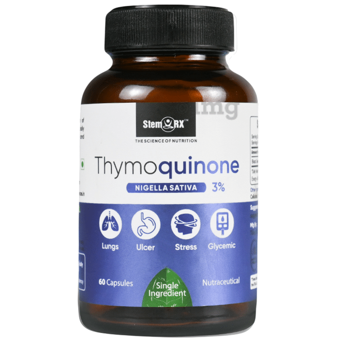 StemRx Thymoquinone Supplements for Lungs, Ulcer, Stress Relief & Glycemic | Capsule