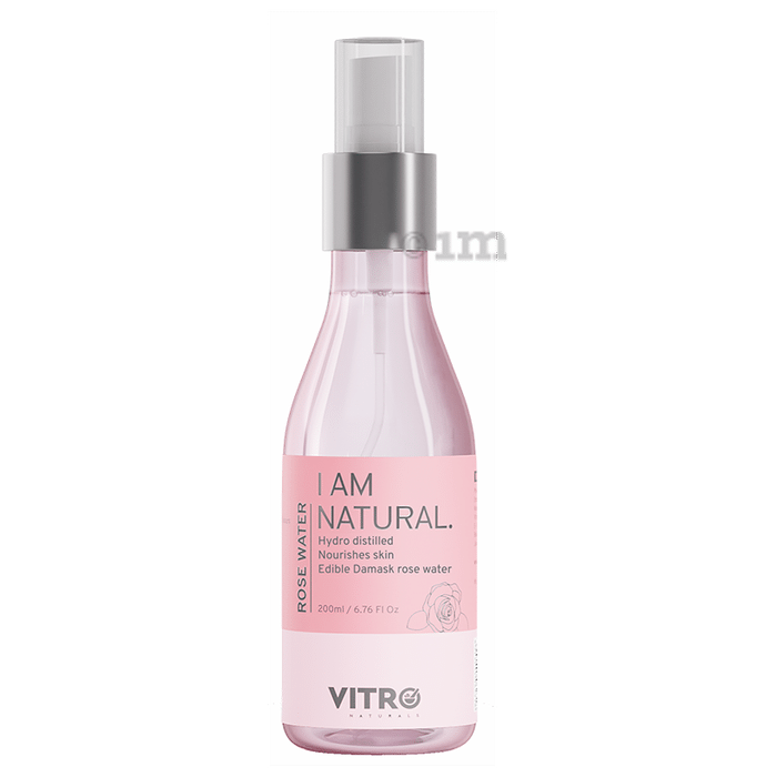 Vitro Naturals Edible Rose Water Spray Premium Gulab Jal for Face Toner, Skin Toner, Makeup Remover