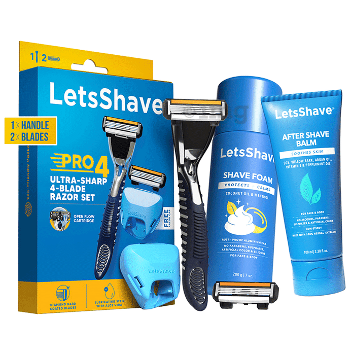 LetsShave Pro 4 Shaving Razor Value Kit