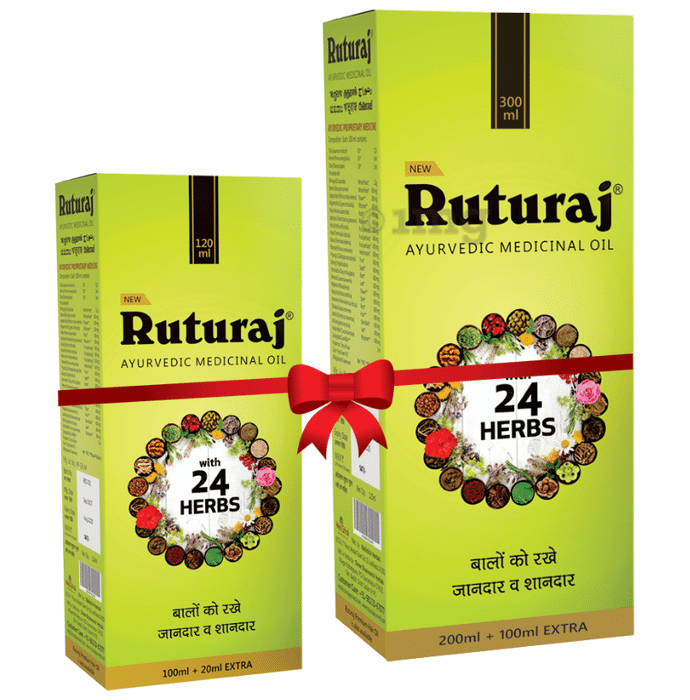 Ruturaj Combo Pack of Ayurvedic Medicinal Oil 120ml and Ayurvedic Medicinal Oil 300ml