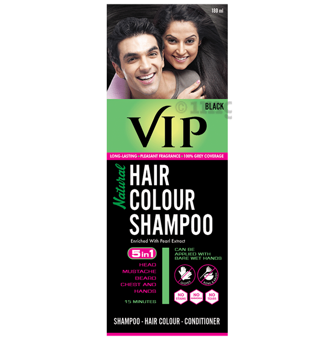 VIP Black Natural Hair Colour Shampoo | For Grey Coverage