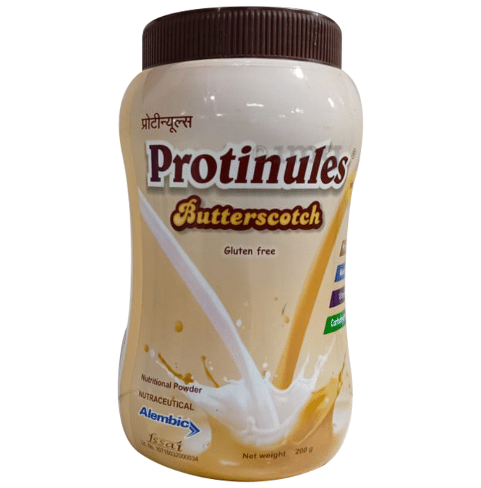 Protinules Powder with Whey Protein, DHA, Vitamins & Minerals | Flavour Butterscotch Gluten Free