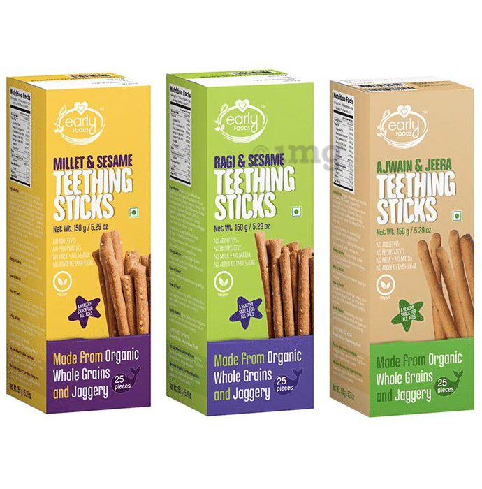 Early Foods Assorted Teething Sticks (150gm Each)