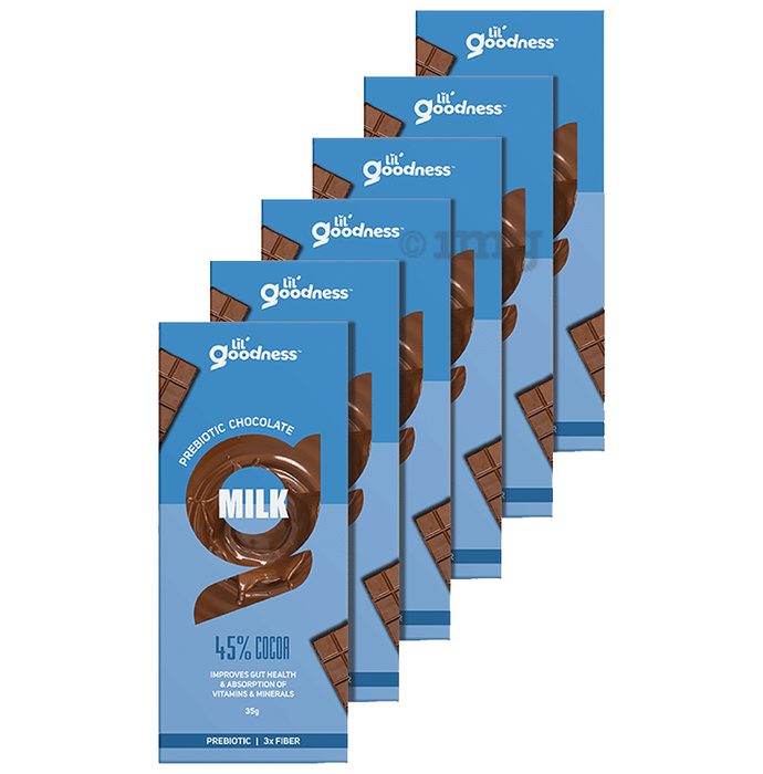 Lil Goodness Prebiotic Chocolate (35gm Each) Milk 45% Cocoa