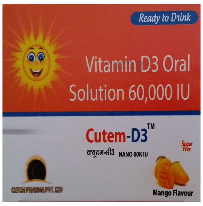 Cutem-D3 Oral Solution (5ml Each) Mango Sugar Free