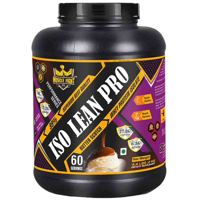 Muscle Fight ISO Lean Pro Whey Protein Powder Butterscotch