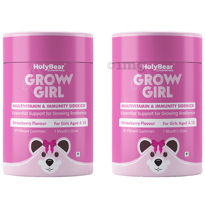 HolyBear Grow Girl Multivitamin & Immunity Gummies (30 Each) Strawberry