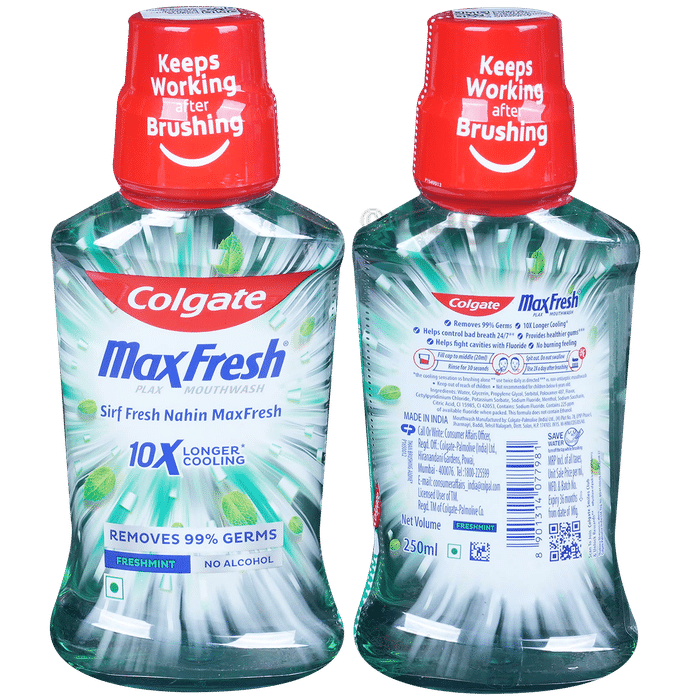 Colgate Fresh Mint MaxFresh Plax Antibacterial Mouth Wash