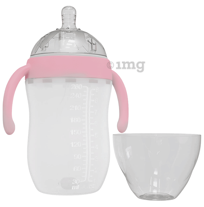 Dr Barnard Silicone Feeding Bottle for Baby Pink