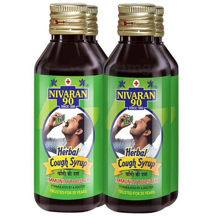 Nivaran 90 Herbal Cough Syrup (60ml Each) Buy combo pack of 4 bottles at best price in India 1mg